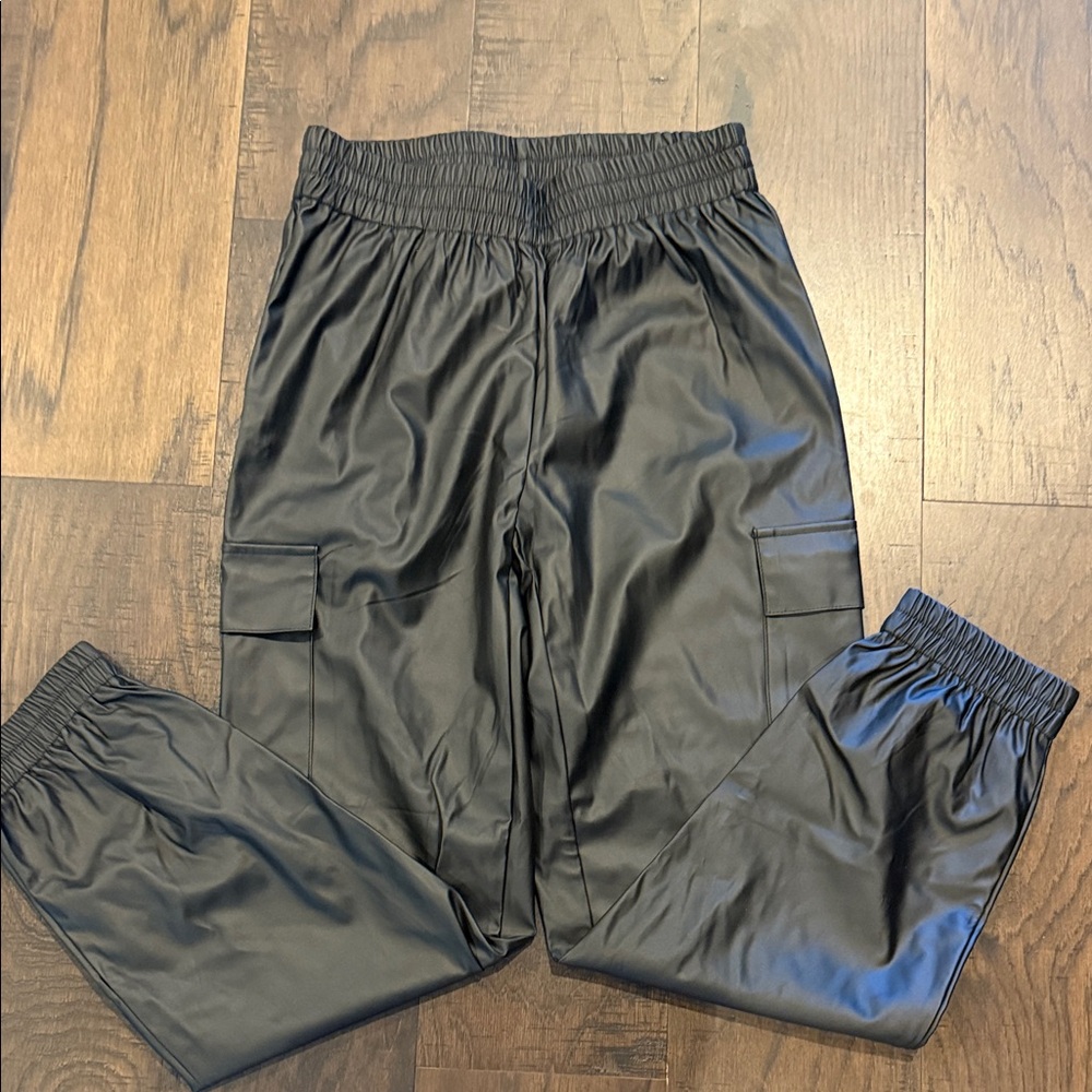 Women’s Black Daux Leather Joggers